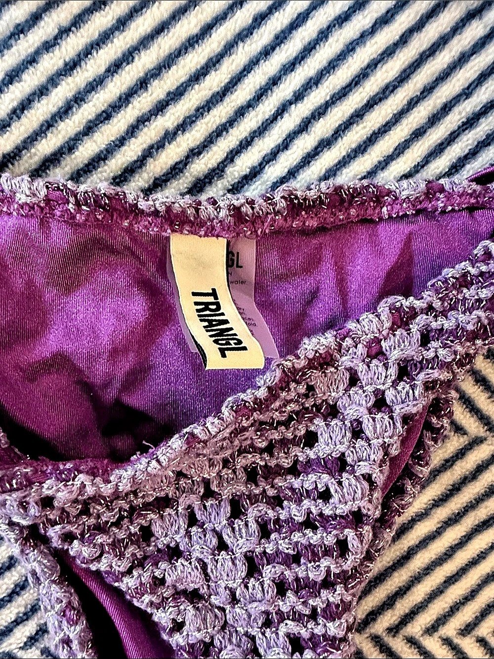 Triangl Crochet Bikini Set Purple Size small - Picture 2 of 2
